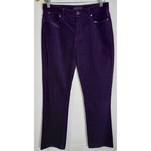 Talbots Heritage Corduroy Pants Purple Women Solid Regular Size 6